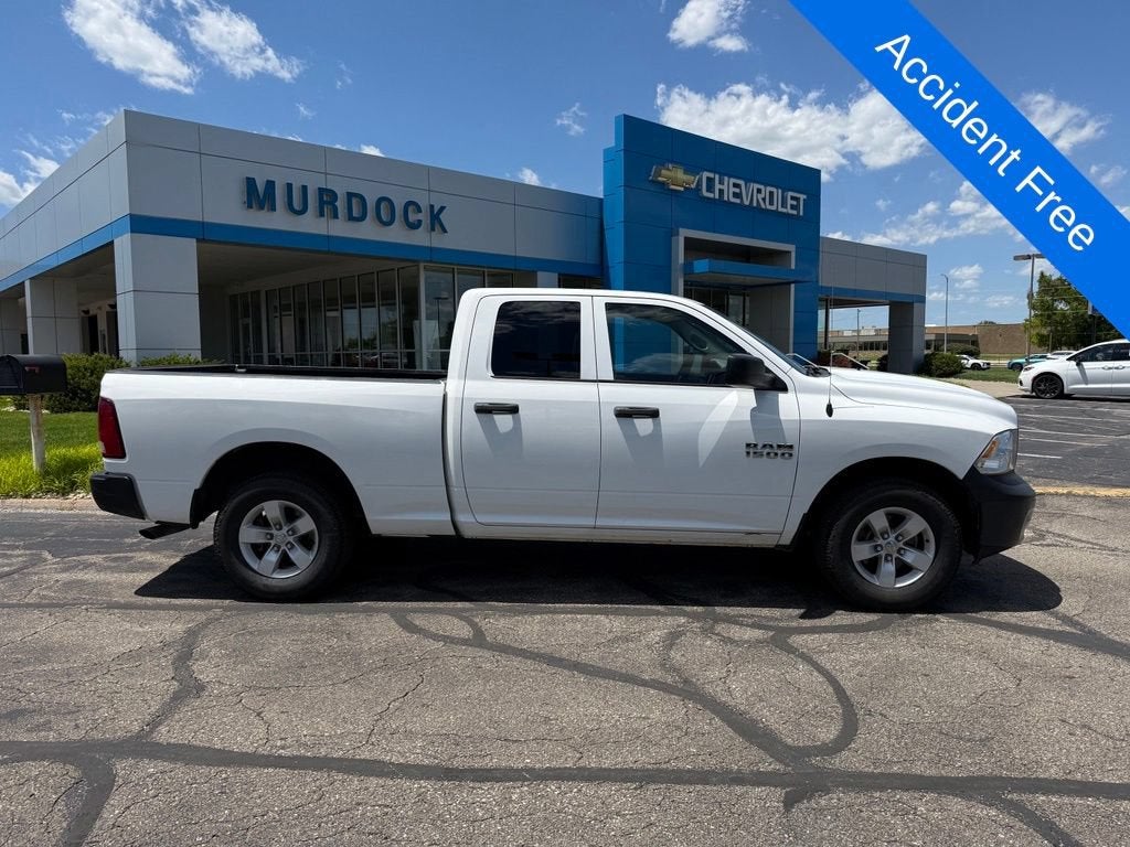 2018 RAM 1500 Tradesman Quad Cab 4x4 6'4" Box in White — front three-quarter view