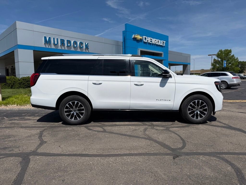 2025 Ford Expedition Platinum MAX in White — front three-quarter view